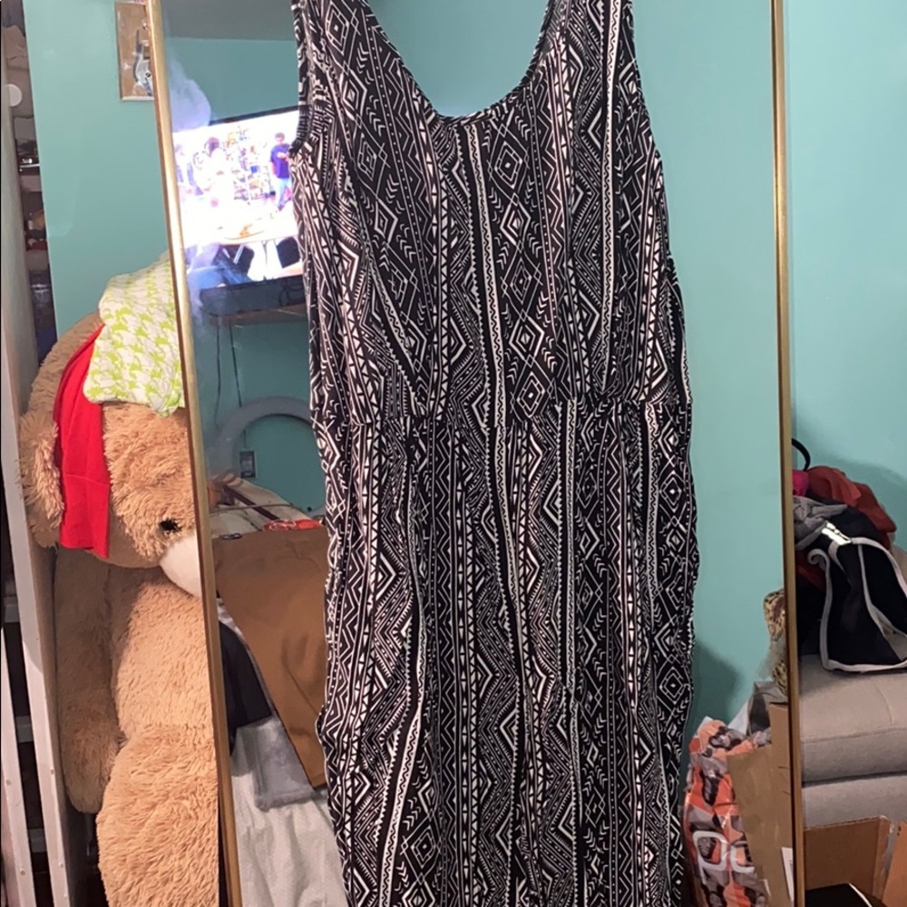 Tribal print jumpsuit with over back